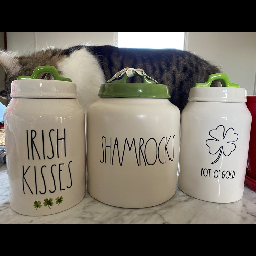 Rae Dunn Shamrock Canisters